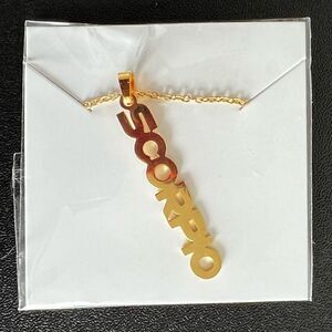 Gold Personality Zodiac vertical Necklaces, Horoscope pendants Star sign